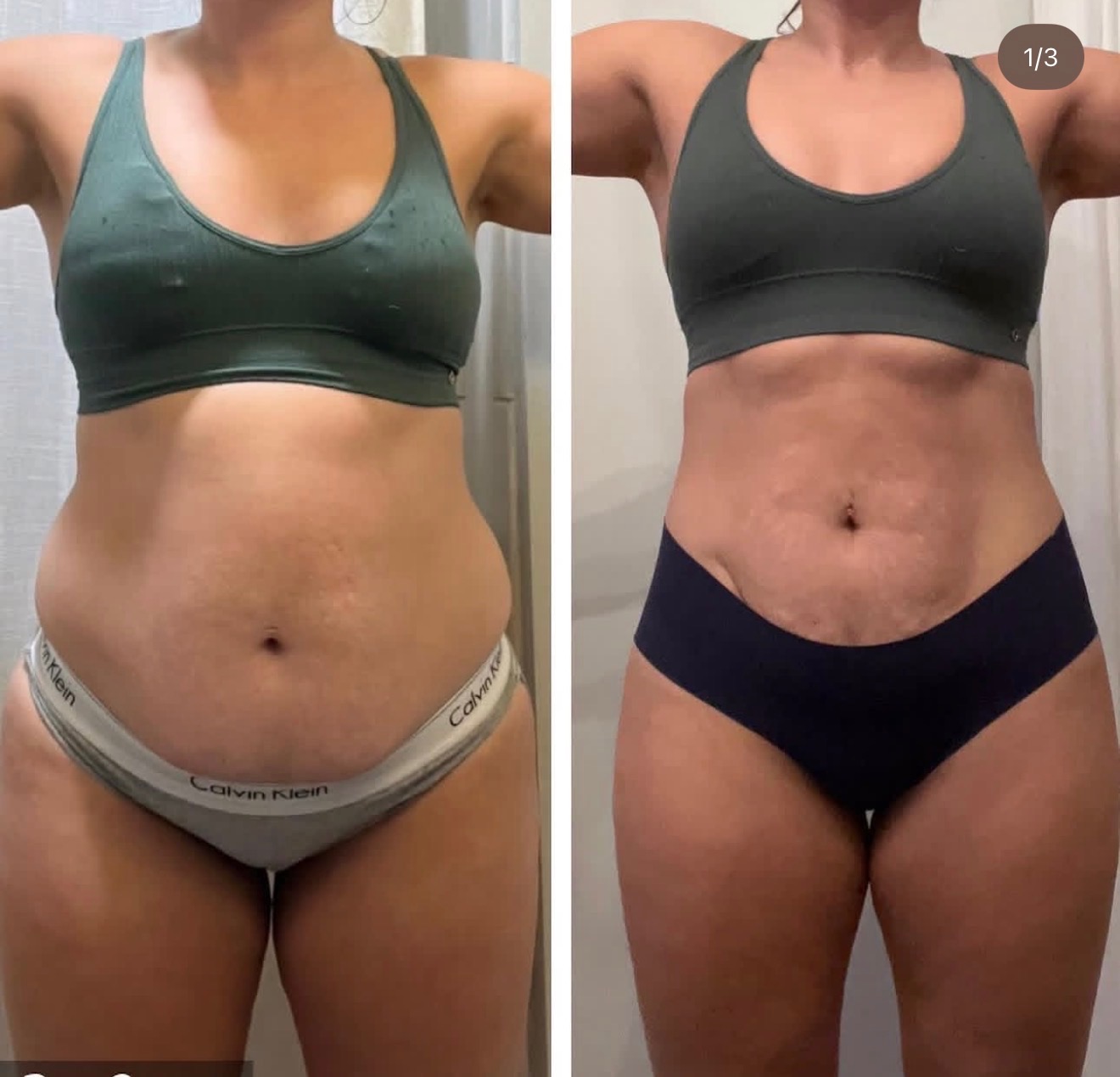 Before and after transformation result after 6 weeks — member 4