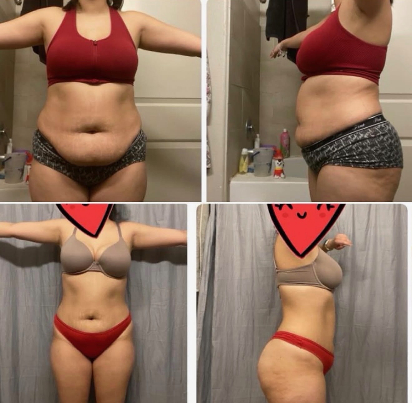 Before and after transformation result after 6 weeks — member 1