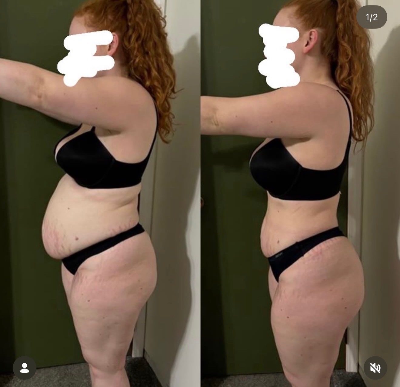 Before and after transformation result after 6 weeks — member 6